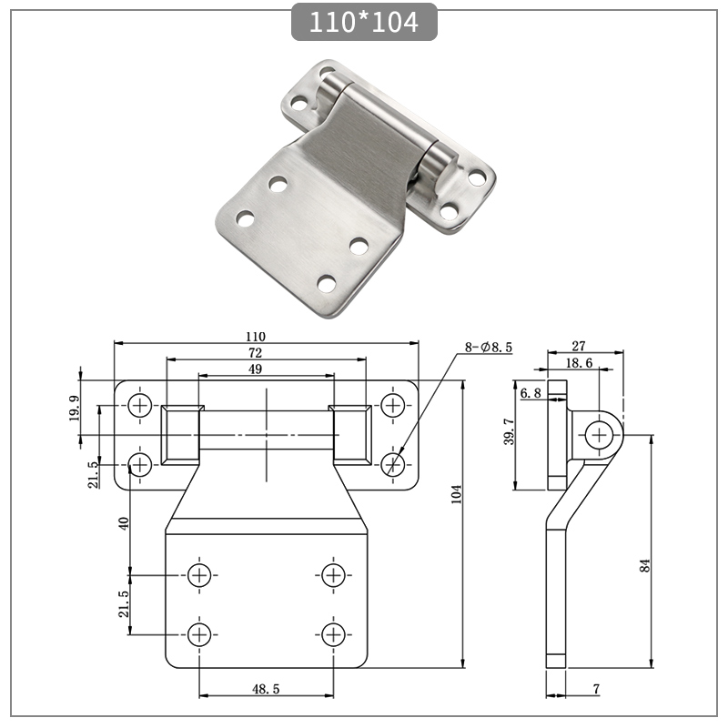 304 stainless steel industrial heavy machinery and equipment box door hinges