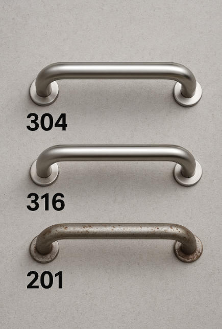 Comparison of 304, 316, and 201 Stainless Steel Handles