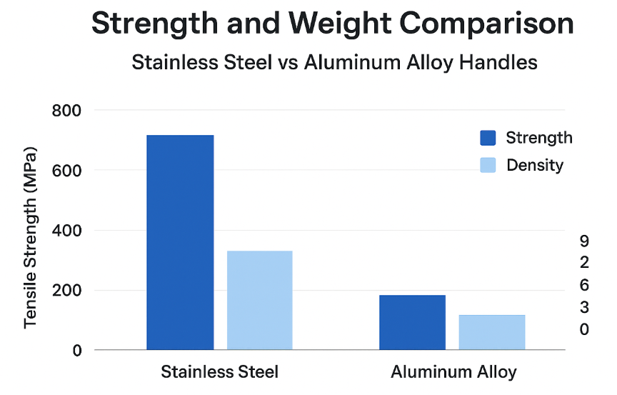 Strength and Weight Comparison – Stainless Steel vs Aluminum Alloy Handles