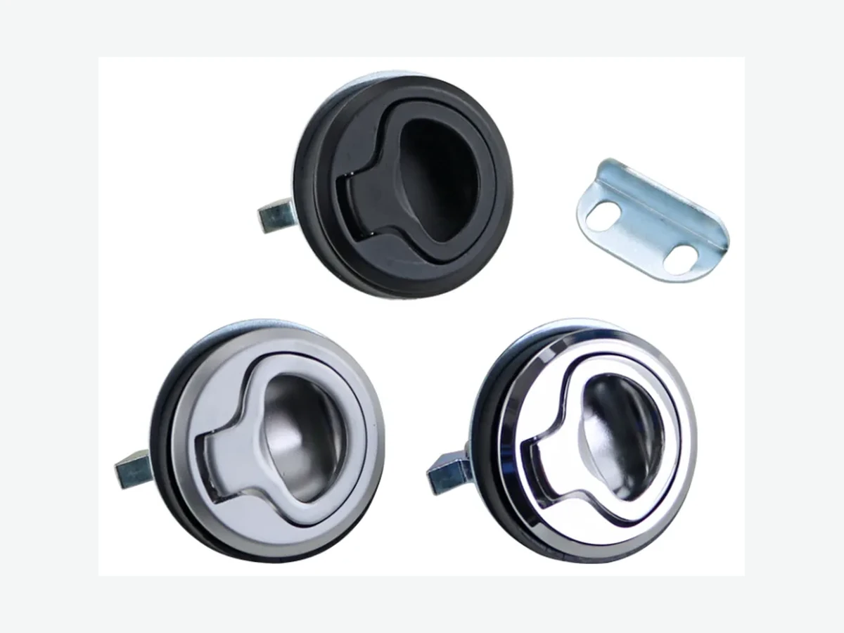 Recessed industrial door latches