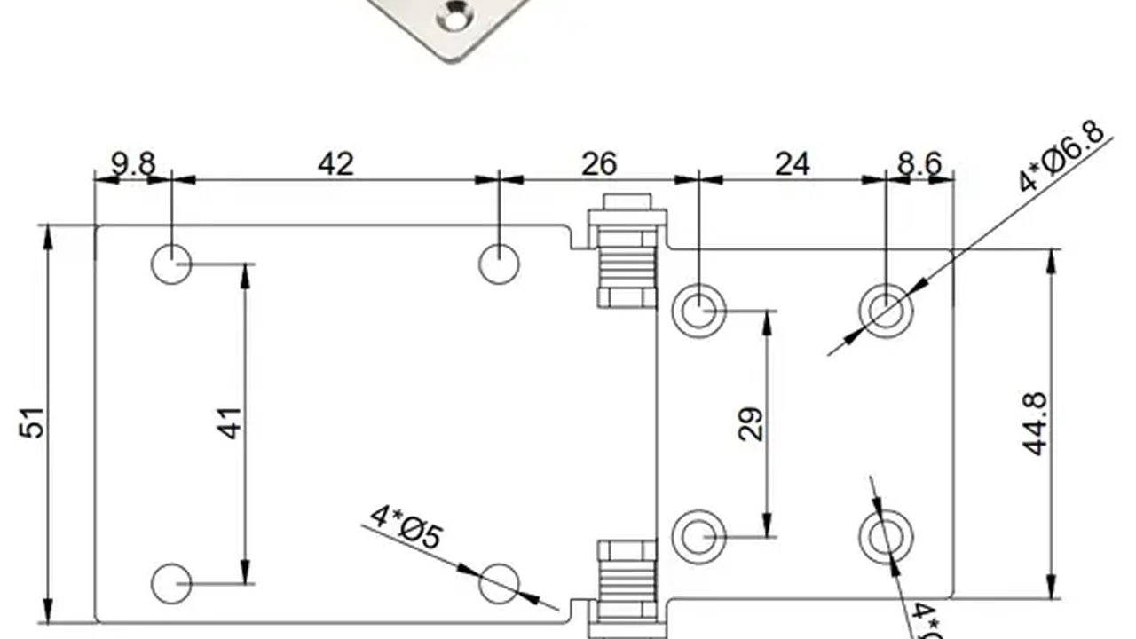 Adjustable torque hinge product drawing