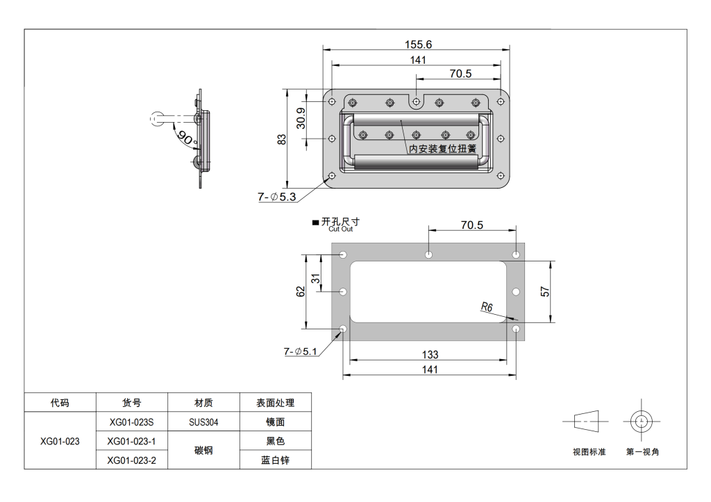 Handles for industrial equipment doors