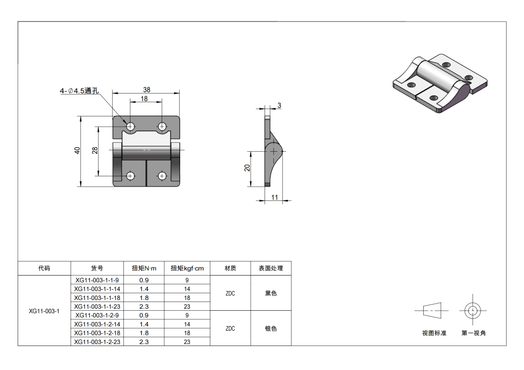 Torque hinges for cabinet doors