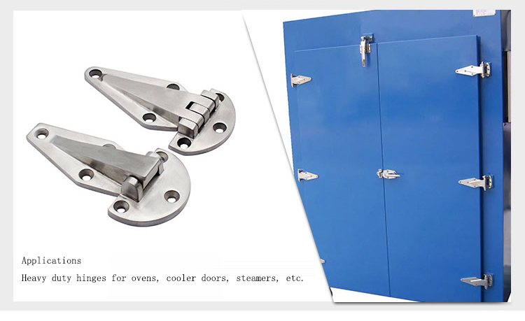 Heavy duty hinges for ovens, freezer doors, steamers, etc.