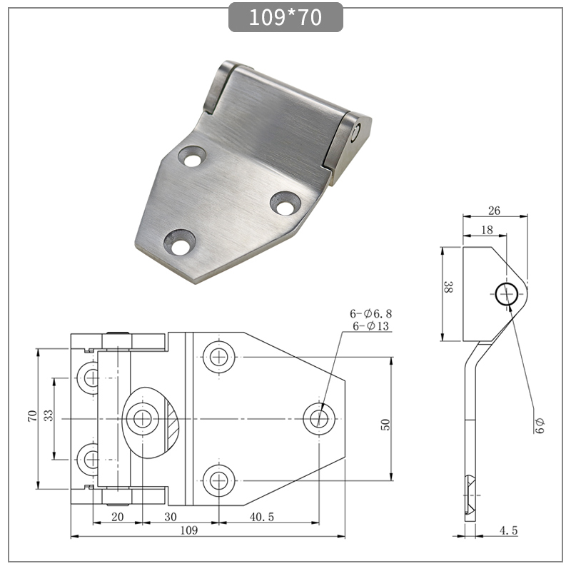 304 Stainless Steel Large Door Heavy Duty Hinges