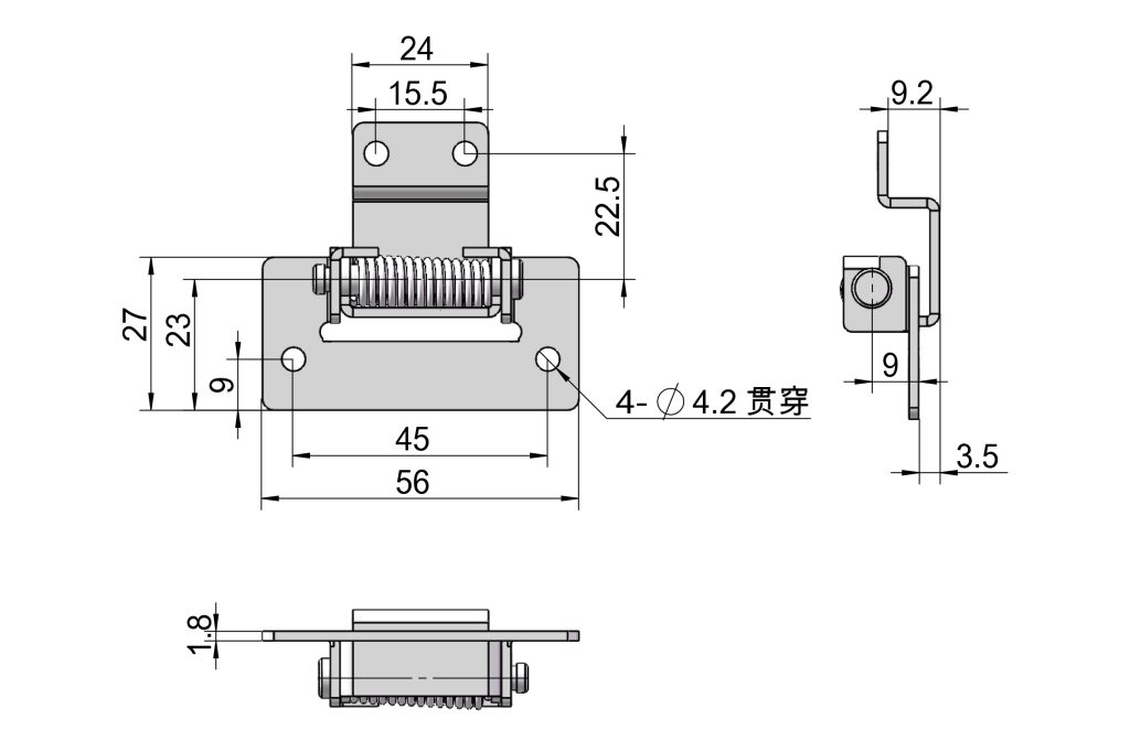 90-Degree Rotating Spring Hinges