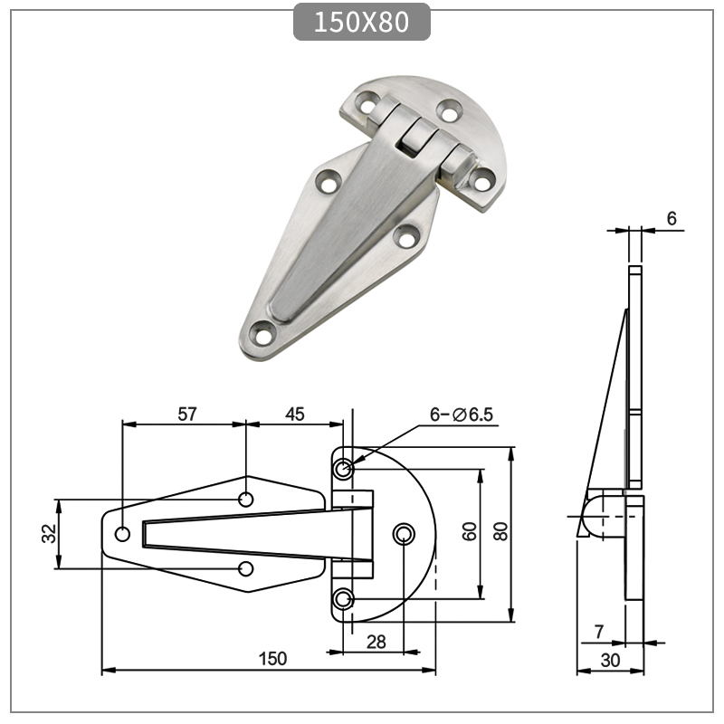 Thickened cold storage door hinge