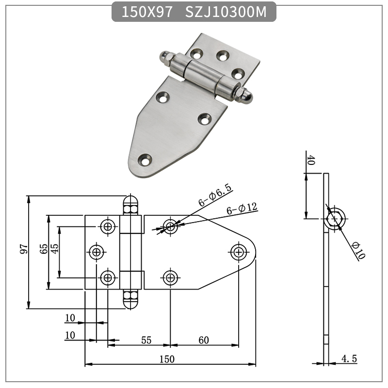 Thickened leaf-shaped industrial equipment cabinet door hinges