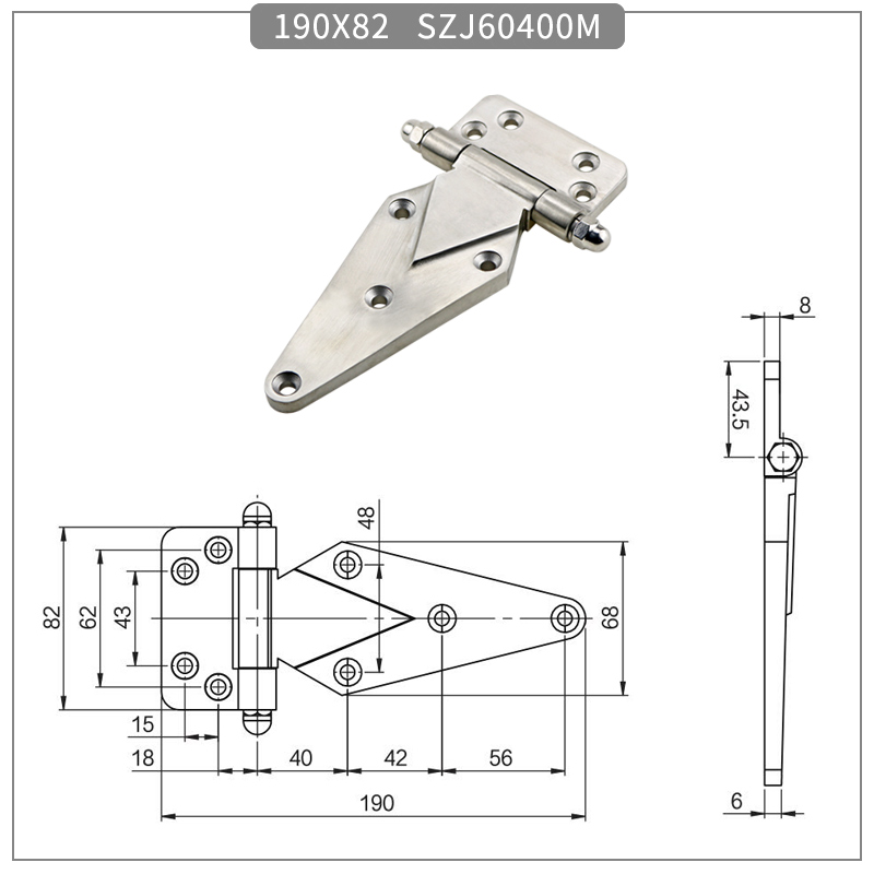 Heavy duty hinges for applications such as freezers, refrigerated trucks, construction vehicles, etc.