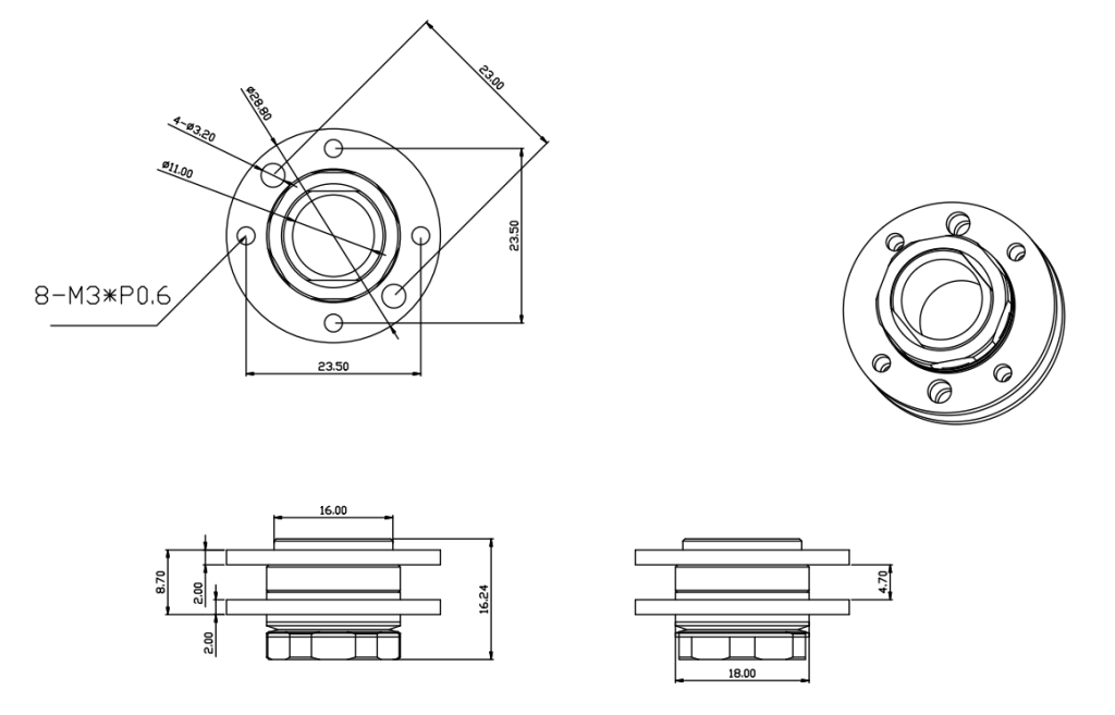 Torque hinges with 11mm overcurrent hole