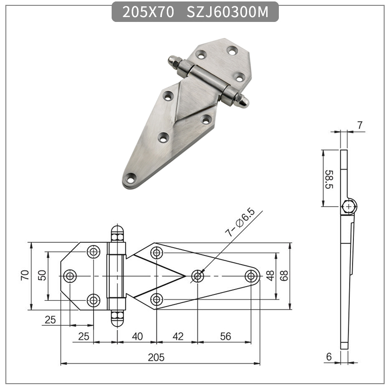 304 Stainless Steel Heavy Duty Reefer Hinge