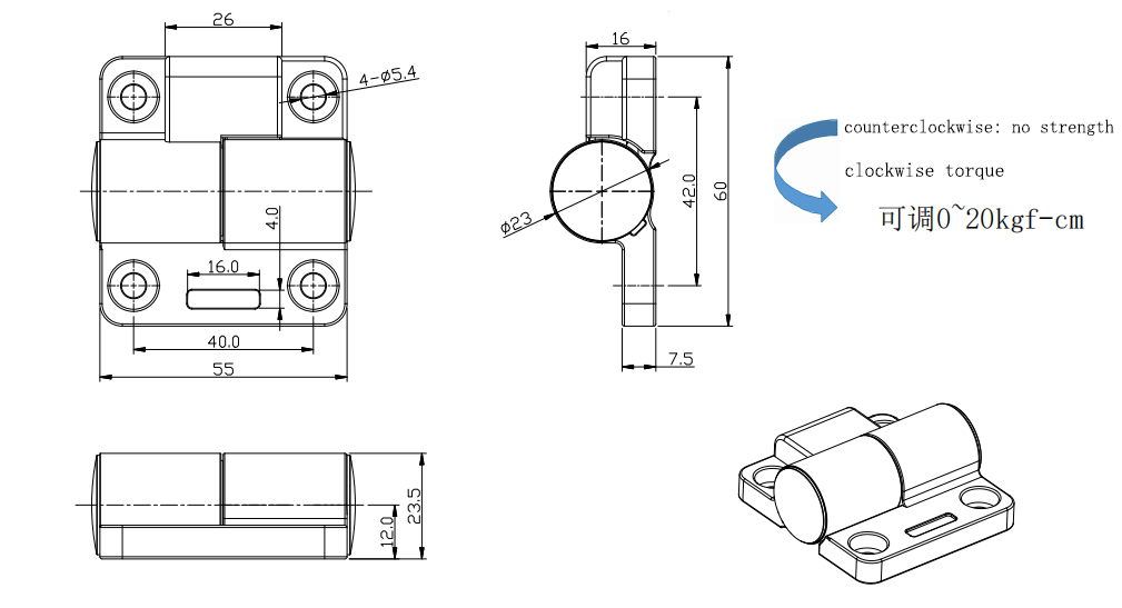 Adjustable one-way torque hinges for conveyor belts in production lines