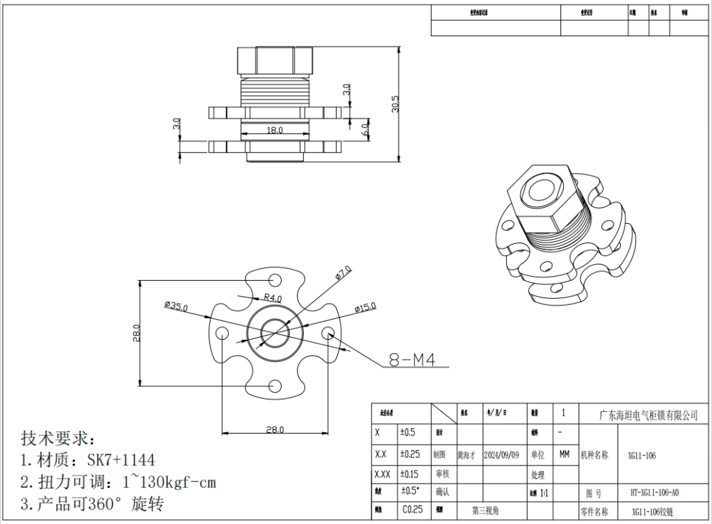 360° rotating adjustable torque hinges