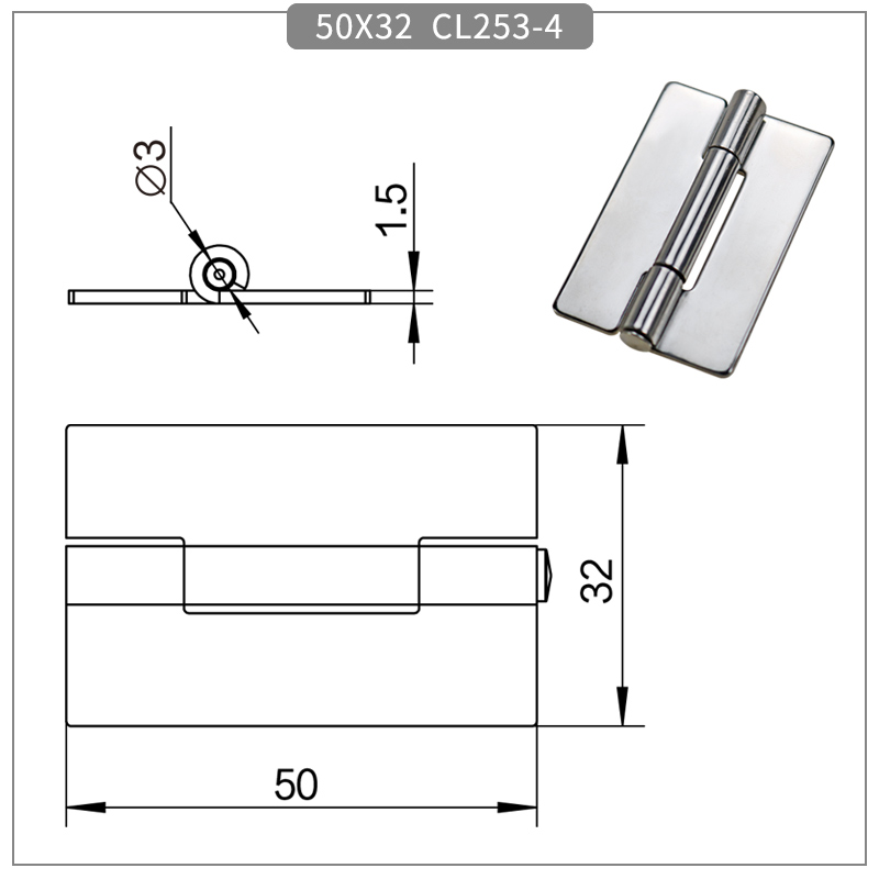 No-Hole Welded Industrial Equipment Hinge