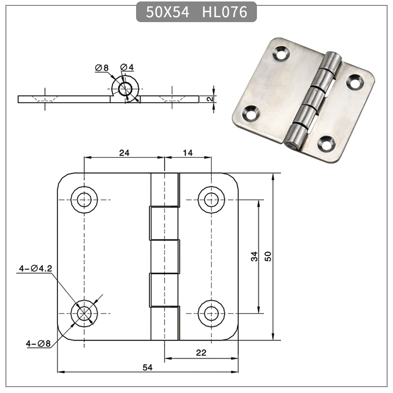 304 Stainless Steel Heavy Duty Hinge