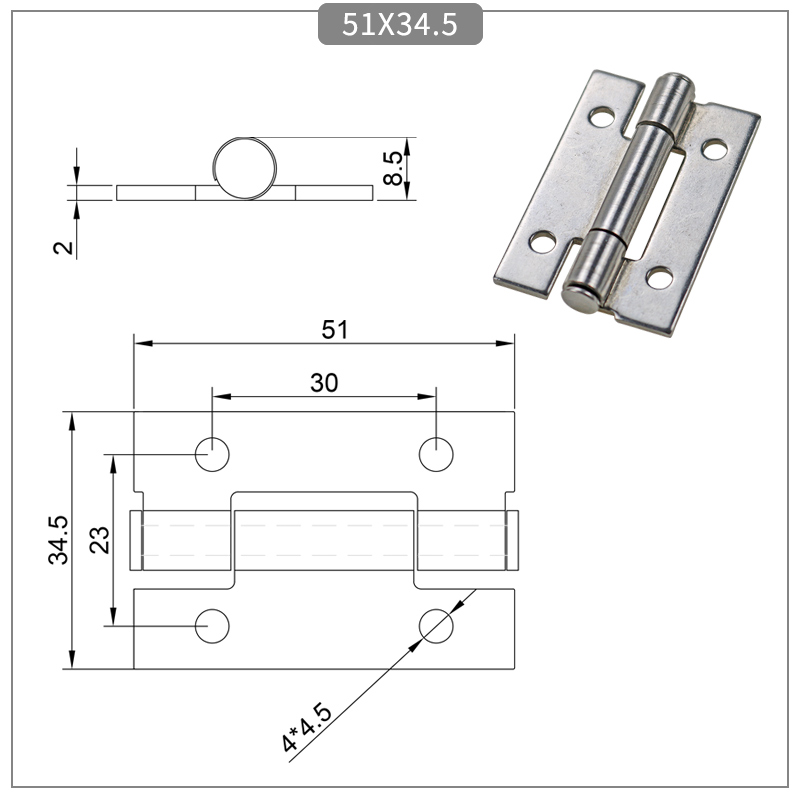 Stainless Steel Folding Hinge