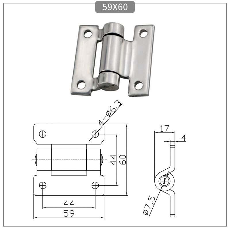 Flush folding distribution box hinge