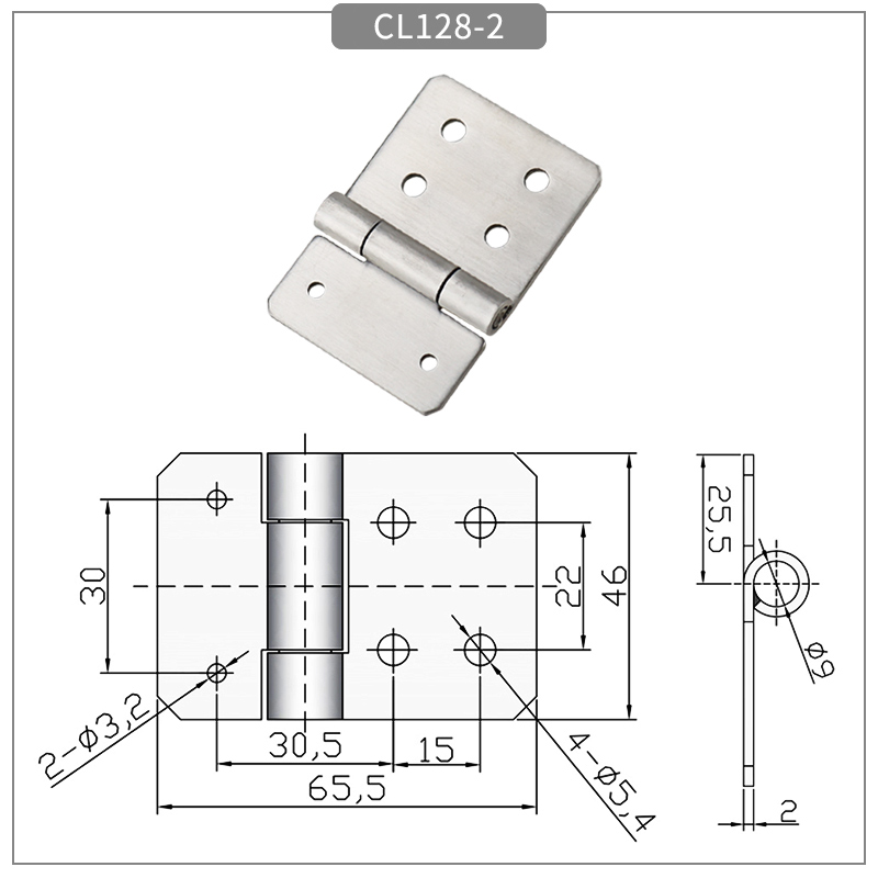 304 Stainless Steel Asymmetric Folding Hinge