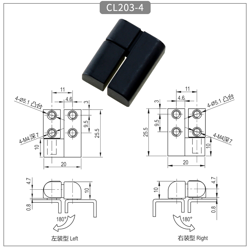 Removable zinc alloy switchgear door hinges