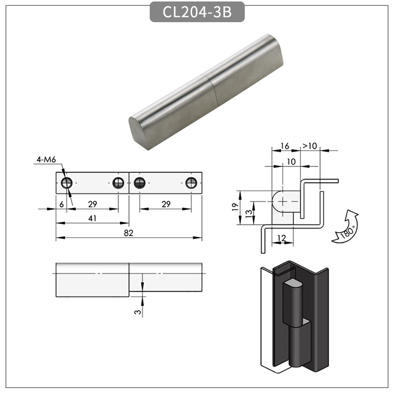 Stainless Steel Removable Rotating Hinge