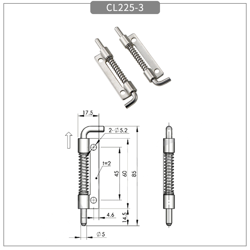 Stainless steel spring loaded latch