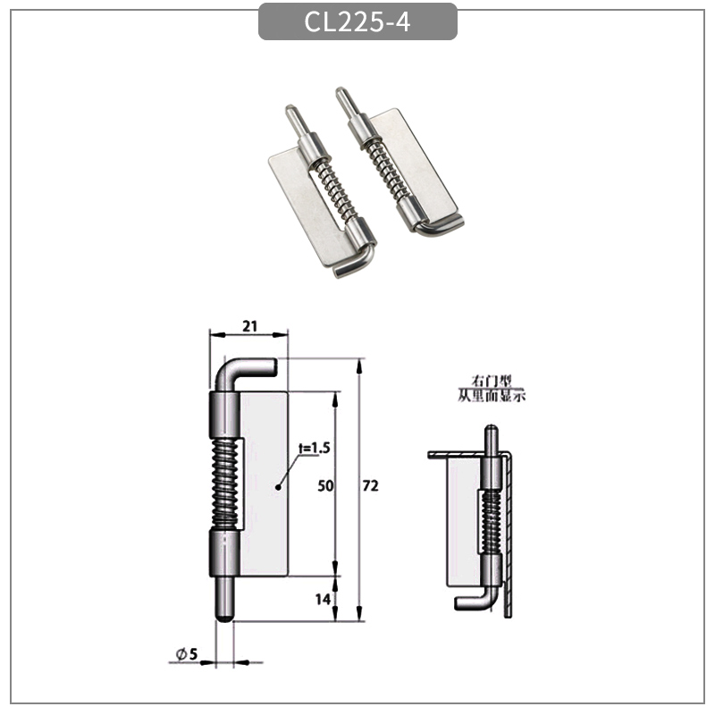 Stainless steel spring loaded latch