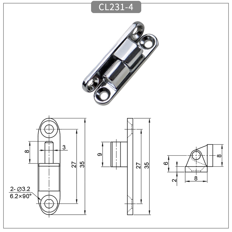 Removable switch cabinet door hinge