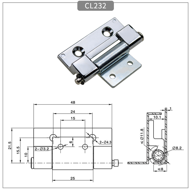 Zinc Alloy Industrial Cabinet Door Hinge