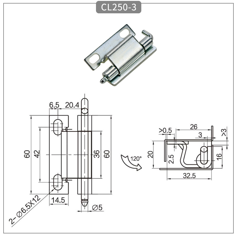 Stainless Steel Removable Cabinet Door Hinges