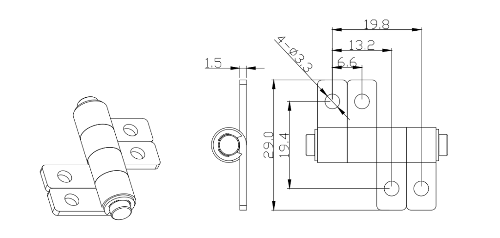 Small Adjustable Stop Damping Torque Shaft