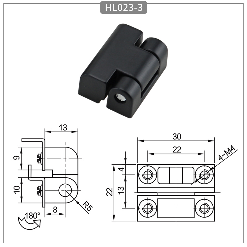 180 degree swivel industrial equipment hinge