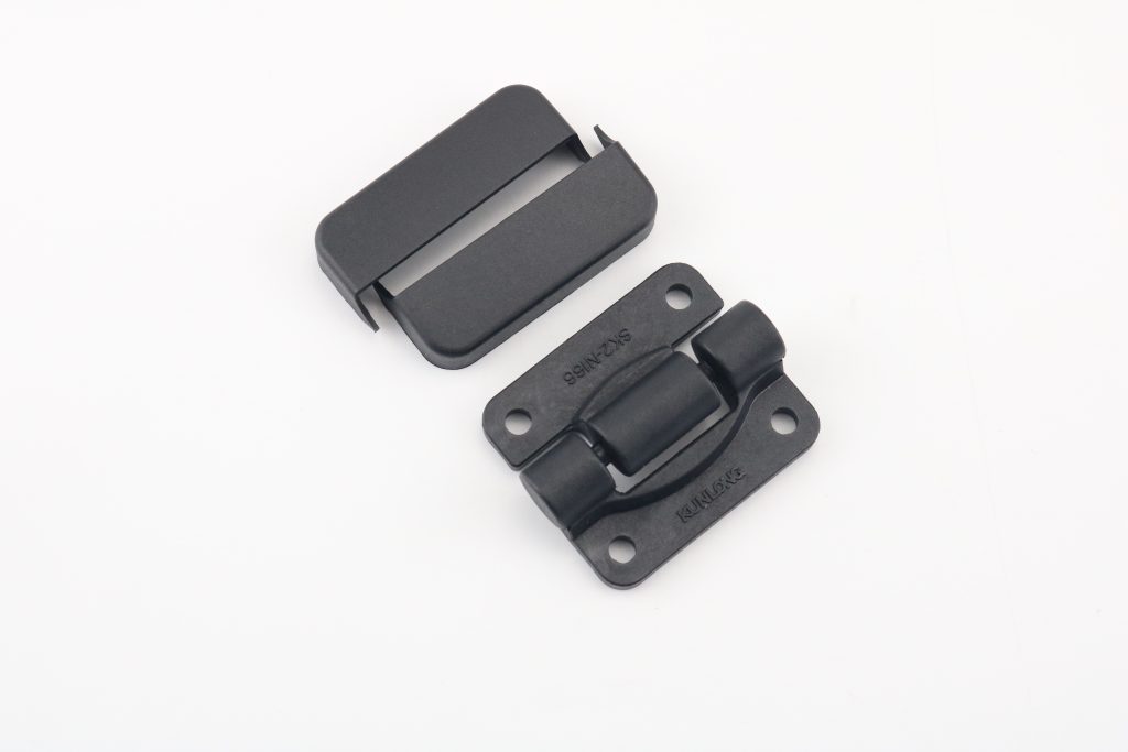 Nylon torque hinges are used in a variety of medical equipment, furniture and cabinet doors.