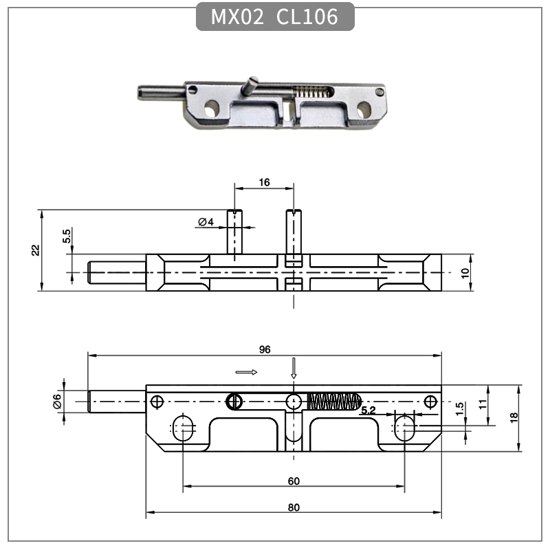 Zinc Alloy Spring door pin latches