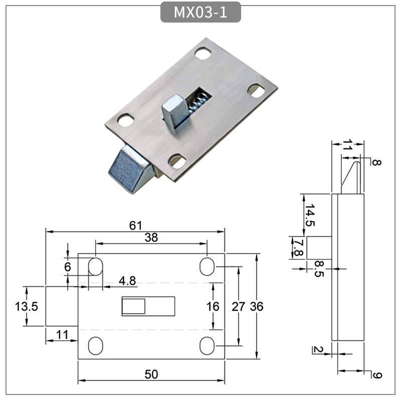 Indoor Spring Retractable door pin latches