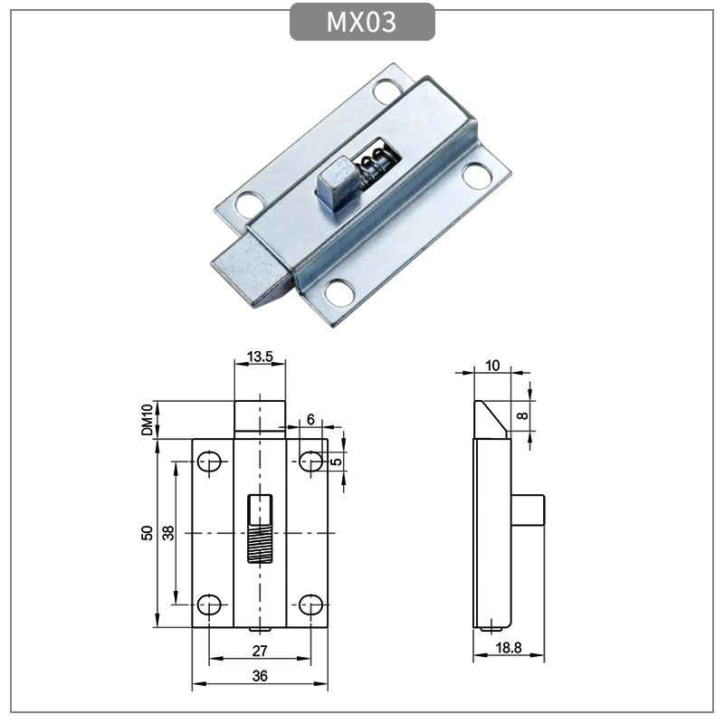 Iron door spring expansion latch