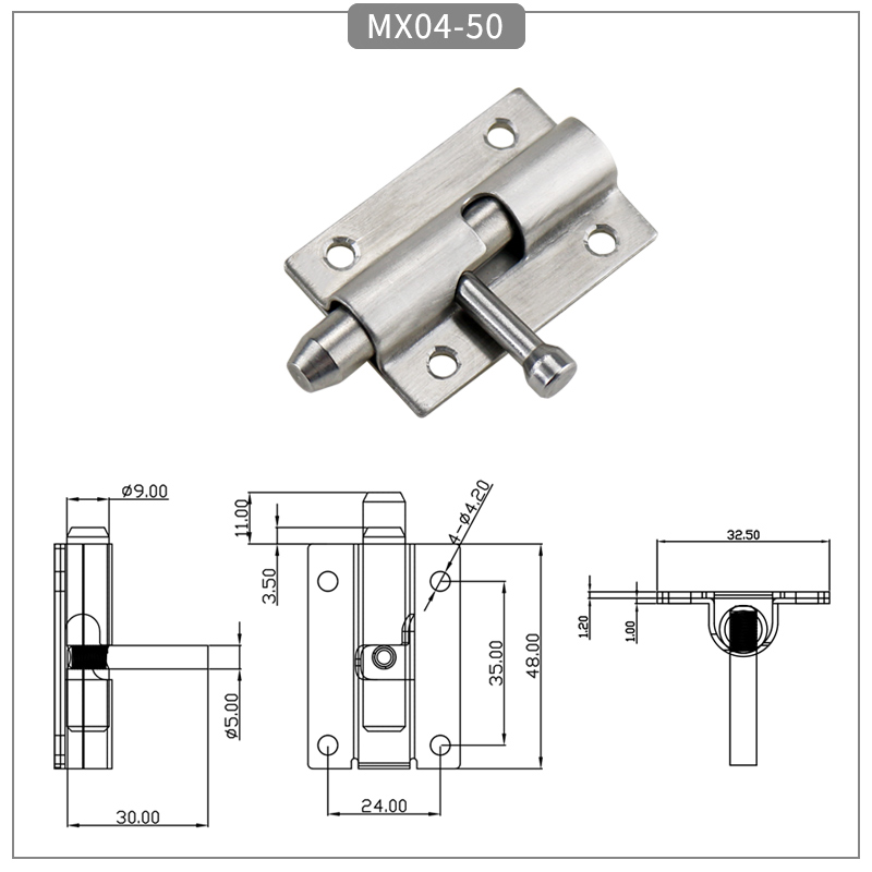 Old style stainless steel spring door pin latches