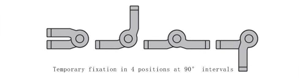 90 degree positioning hinge