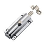 Push button spring door pin latches