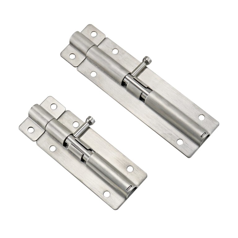 Stainless steel spring door pin latches