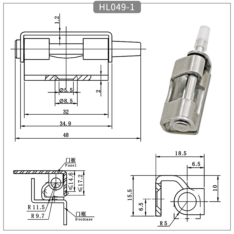 304 Stainless Steel Removable Concealed Hinge