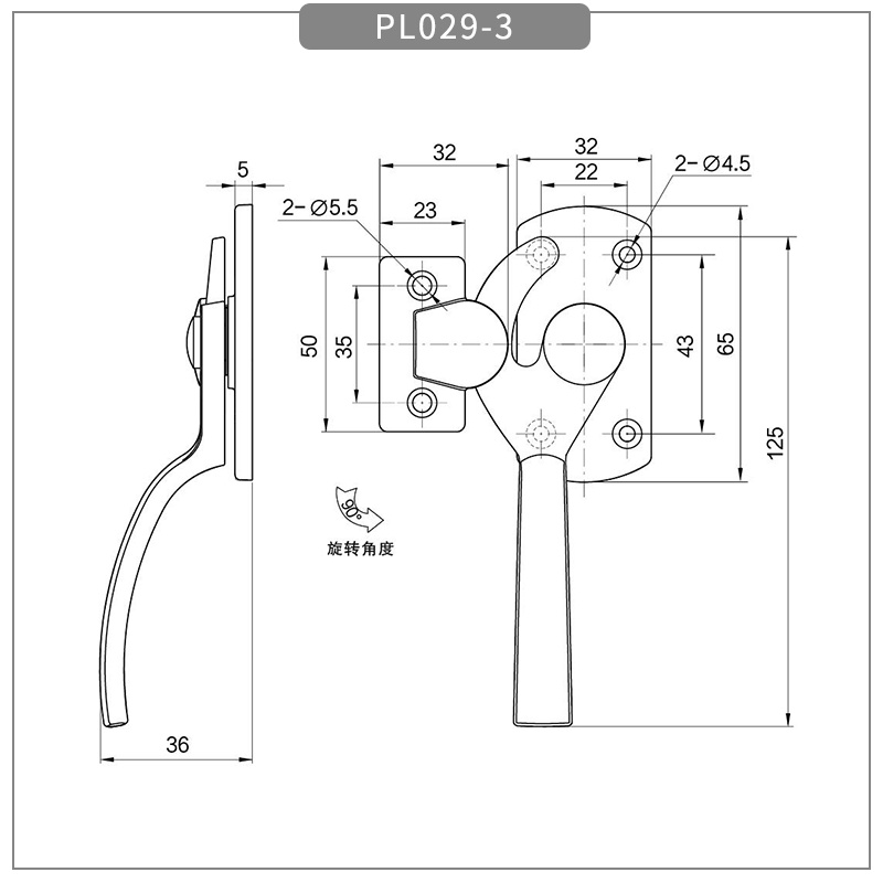 Food cabinet compression latch