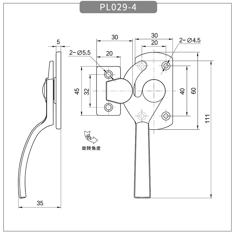 Food cabinet compression latch