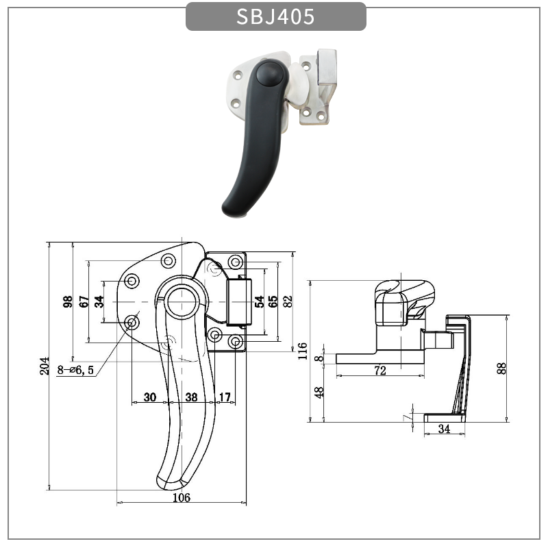 Freezer high and low convex door swivel door latches