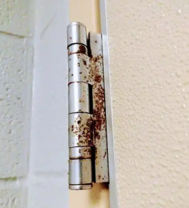 Corroded hinge