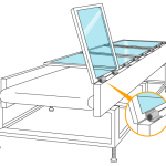 Our XG11-011 adjustable one-way torque hinge is used on conveyor belt covers
