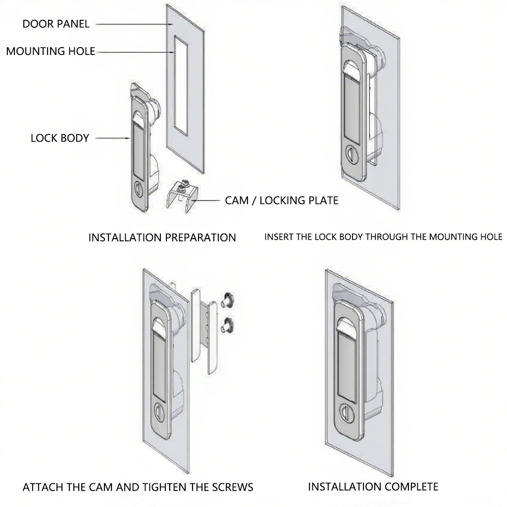 Swing Handle Lock Installation Diagram