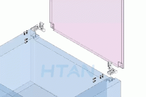 Animation showing the use of a torque hinge on a cover panel