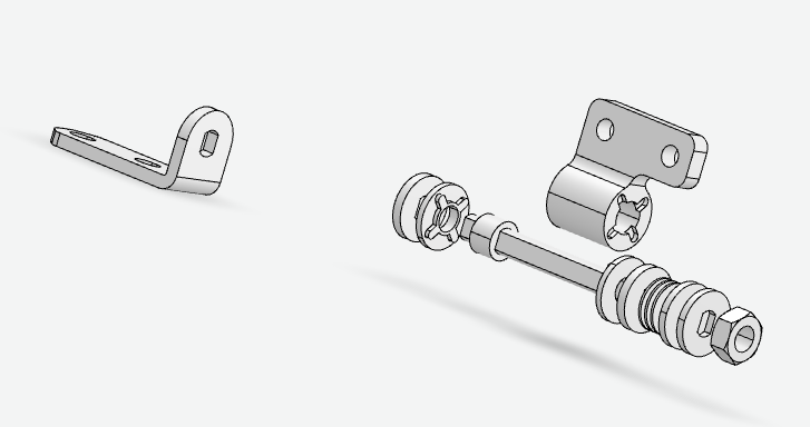 Explosionsdarstellung der Drehmoment-Scharnier-Baugruppe