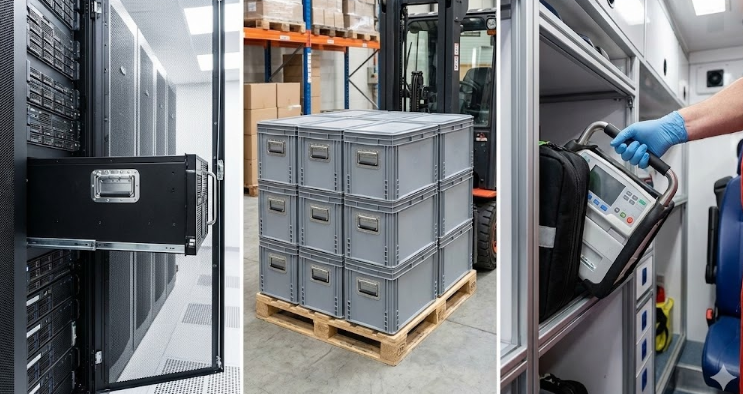 Industrial design contrast: protruding fixed handle vs. flush, zero-profile foldable handles.