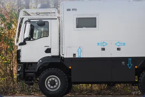 Compression Latches used on truck body compartment doors for secure, vibration-resistant sealing.